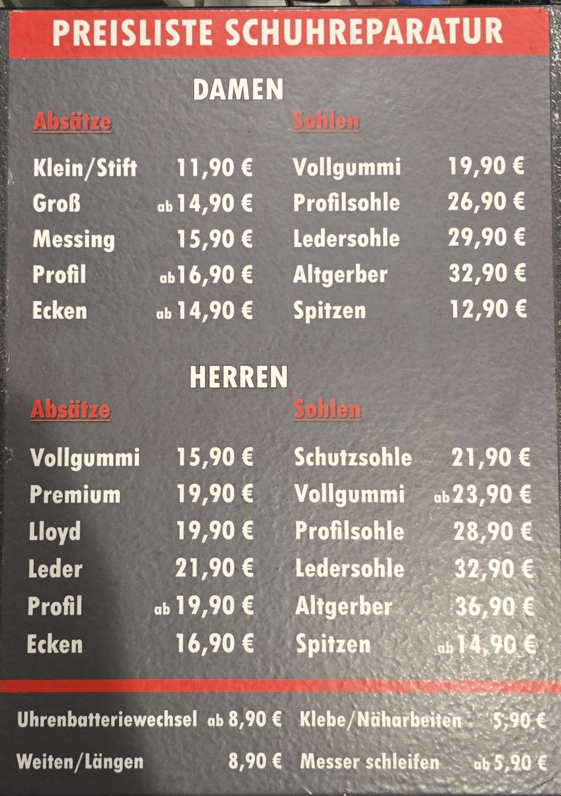 Preisliste